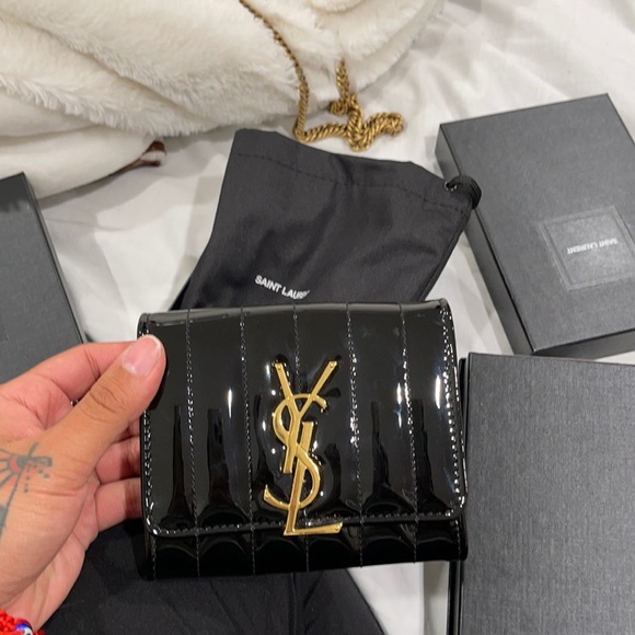 Yves Saint Laurent Handbags - FREE SHIPPING YSL Vicky mini clutch wallet